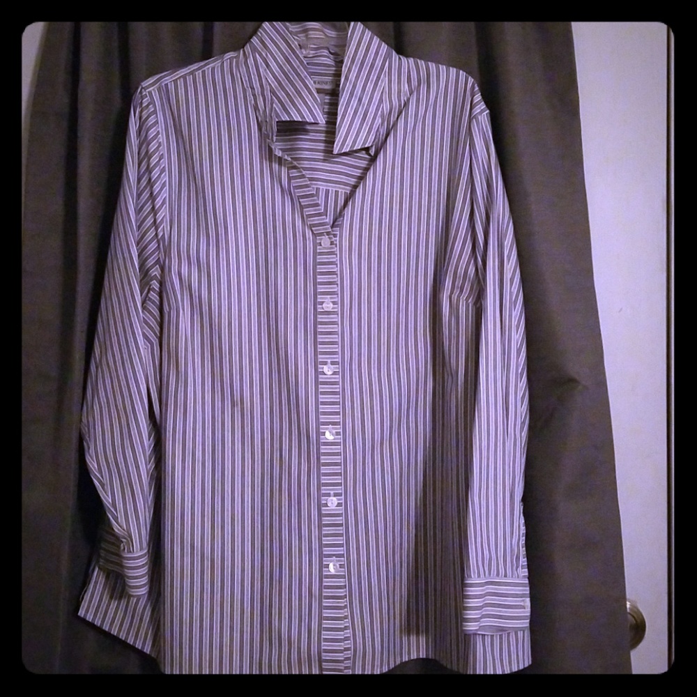 Long Sleeve Pin Stripe Button Down Shirt